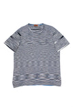 Missoni Stripe Knit Navy/White T shirt - L