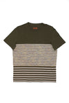 Missoni Stripe Cotton Khaki T shirt - L